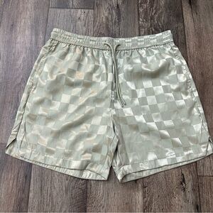 Forever 21 checkerboard Drawstring Shorts Men’s Size L Grey Goldfish